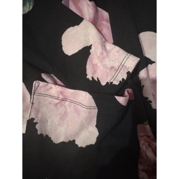 LuLaRoe Size Small Caroline Cardigan Shirt NWT Pink Floral Black Background - Picture 4 of 6